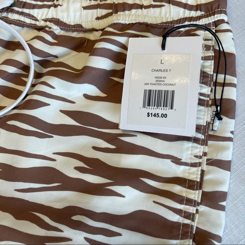 ONIA Swimwear ONIA swim Trucks ZEBRA Swim Shorts Trunks toasted coconut L - Picture 6 of 16